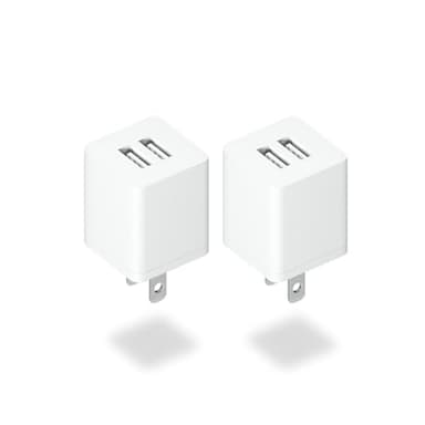 USB Charger Block, 2Pack Portable Chargers Plug, 5V 2.1A Dual USB-A Port Charging Cube,USBA Wall Charge Power Adapter Compatible with iPhone,Android,Garmin Watch,Samsung Watch,PS4 Controller and More - Image 1