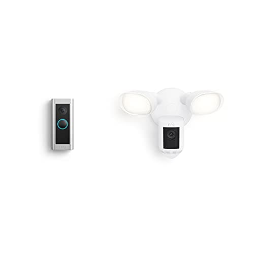 Ring Floodlight Cam Wired Pro, White with Ring Video Doorbell Pro 2 - Image 1