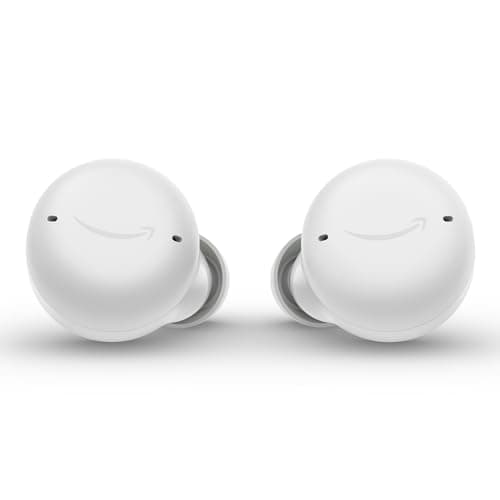 Amazon Echo Buds with Active Noise Cancellation (newest model), Wired charging case, Glacier White - Image 1