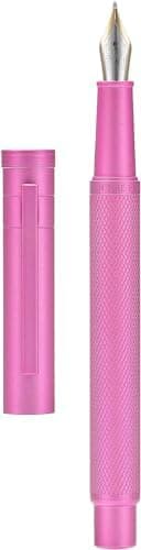 Asvine Pink Forest Fountain Pen Bent Nib, Classic Design with Converter and Metal Pen Case, The Light of Hope Serise - Image 2