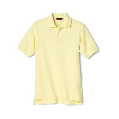 French Toast Boys Short Sleeve Pique Polo Shirt (Standard & Husky), Yellow, 6-7 - Image 1