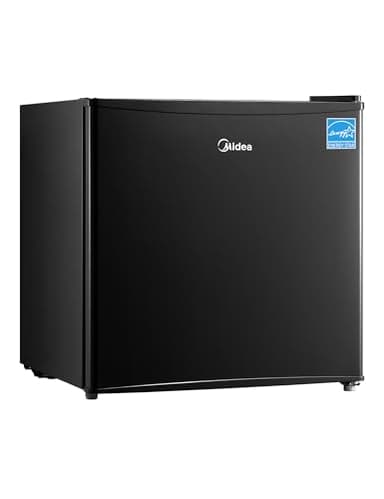 Midea WHS-65LB1 Compact Single Reversible Door Refrigerator, 1.6 Cubic Feet(0.045 Cubic Meter), Black - Image 1