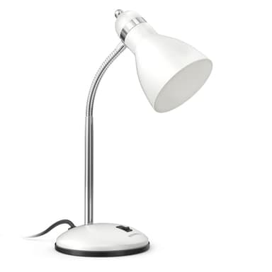 LEPOWER Metal Desk Lamp, Adjustable Goose Neck Table Lamp, Eye-Caring Study Desk Lamps for Bedroom, Study Room and Office (White) - Image 8