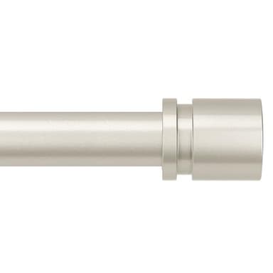Byondeth Curtain Rods for Windows 16 to 170 Inches Adjustable Length 1 Inch Diameter Window Curtain Rod with Aluminium End Cap, Brushed Nickel - Image 1