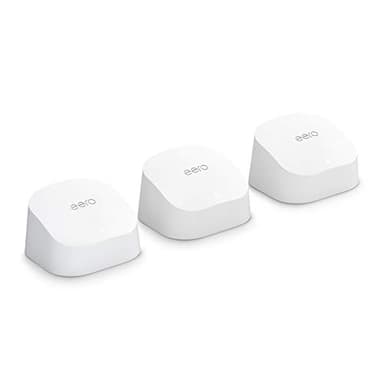 Amazon eero 6 mesh wifi system - Supports internet plans up to 500 Mbps, Coverage up to 4,500 sq. ft., Connect 75+ devices, 3-pack (1 router + 2 extenders) - Image 1