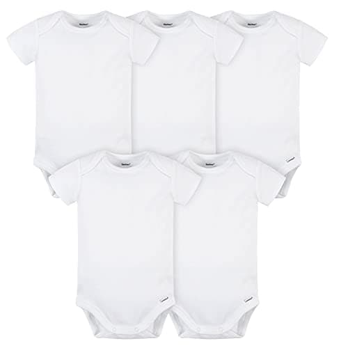 Gerber unisex baby 5 Pack Onesies Multi-packs Bundle Interlock 180 Gsm Shirt, White, 6-9 Months US - Image 1