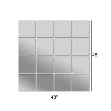 Delma Home Gym Mirrors, 12'' x 12'' Glass Mirror Tiles (16 PCS), Square Large Wall Mirror for Home Gym, Bedroom, Door,Bathroom, Frameless Mirror Sets - Image 6
