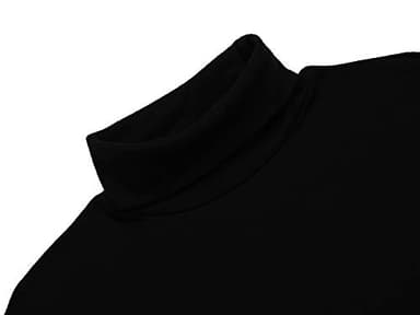 Poriff Mens Casual Basic Designed Knit Long Sleeve Slim Fit Knitwear Pullover Sweater Black S - Image 4