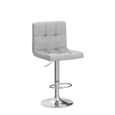 Yaheetech Bar Stools Set of 2, PU Leather Adjustable Barstools, Modern Counter Stools with Back and Footrest, Counter Height Barstools for Bar, Kitchen, Dining Room, Light Gray - Image 4