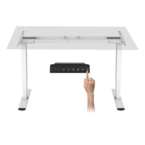 FLEXISPOT E6 Essential Dual Motor Standing Desk Frame 3 Stages Electric Height Adjustable Stand Up Desk Frame Only (White) - Image 1
