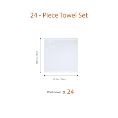 Amazon Basics Fast Drying Cotton Washcloths for Bathroom, Machine Washable, Soft and Highly Absorbent, 12 x 12 in, White, 24-Pack - Image 6