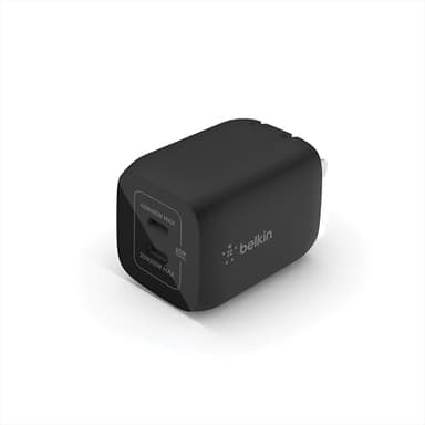 Belkin 65W Dual USB-C Wall Charger, Fast Charging PD 3.0 w/GaN Technology for iPhone Series, iPad Pro 12.9, MacBook, Galaxy Series, Tablet, & More - Black - Image 8
