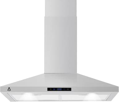 Range Hood 30 Inch, Kitchen Hood 265 CFM, Stainless Steel Vent Hood With Touch Control, Stove Hood With 3-Speed Exhaust Fan, Adjustable Chimney & LED Light, Silver - Image 1