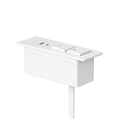 Conference Recessed Power Strip USB C Fast Charging,Furniture Recessed Outlet,Table Power Strip,Flush Mount for Side Table (White, 20W USB-C Port) - Image 6