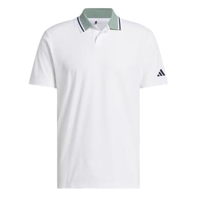 adidas Men's Beyond TWISTKNIT Polo Shirt, White, Medium - Image 1