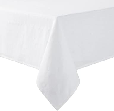 Martha Stewart Honeycomb Modern Farmhouse Polyester Cotton Rectangle Tablecloth, White, 60"x102" - Image 3