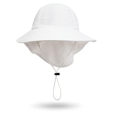 Baby Sun Protection Hat for Infant Toddlers Boys Girls UPF 50+ Sunhat for Outdoor Beach Swim (US, Age, 3 Months, 24 Months, White) - Image 2
