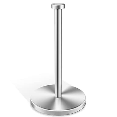 VEHHE Paper Towel Holder Countertop, Stainless Steel Paper Towel Holder Stand with Weighted Base Suction Cups, Standing Paper Towel Roll Holder for Kitchen Bathroom (Silver) - Image 3