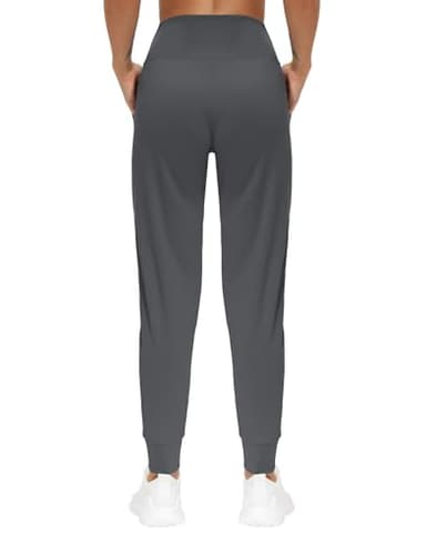 THE GYM PEOPLE Women's Joggers Pants Lightweight Athletic Leggings Tapered Lounge Pants for Workout, Yoga, Running Dark Grey - Image 2