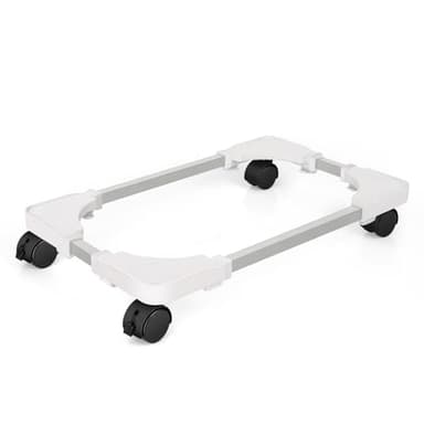 Liitrton Mobile CPU Stand Adjustable Computer Tower Stand with 4 Caster Wheels Fits Most PC (White) - Image 1