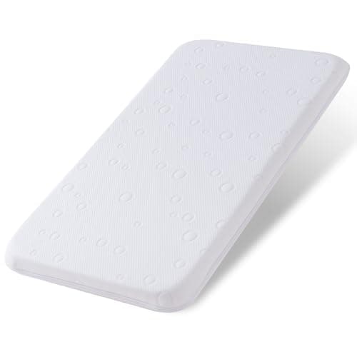 Amzreine Baby Bassinet Mattress Pad, 33" x 19" x 2" Dual Sided Gel Memory Foam Mattress with Breathable Removable Soft Cover Fit for ANGELBLISS 3 in 1/BabyBond/Cowiewie/Jimglo Baby Bassinet - Image 1
