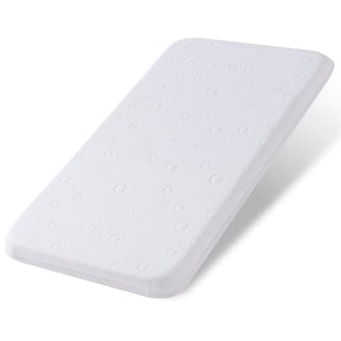 Amzreine Baby Bassinet Mattress Pad, 33" x 19" x 2" Dual Sided Gel Memory Foam Mattress with Breathable Removable Soft Cover Fit for ANGELBLISS 3 in 1/BabyBond/Cowiewie/Jimglo Baby Bassinet - Image 1