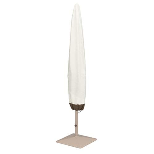 Amazon Basics Outdoor Patio Umbrella Cover, Waterproof, Anti-UV, Durable, Beige/White, 7" x 23" x 76" - Image 1