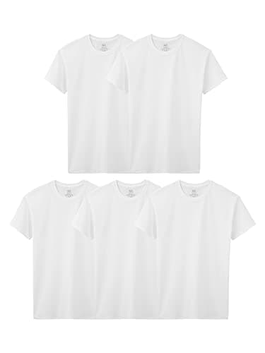 Fruit Of The Loom Boys Eversoft Cotton Undershirts, T Shirts & Tank Tops Underwear, T Shirt - Boys - 5 Pack - White, Small US - Image 1