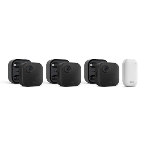 Blink Outdoor 4 + Battery Extension Pack — Four-year battery wireless smart security camera, HD live view, enhanced motion detection — 3 camera system + Battery Extension Pack - Image 1