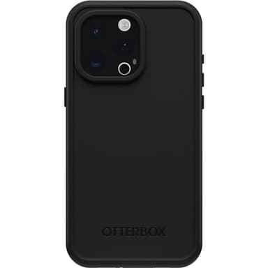OtterBox iPhone 15 Pro MAX (Only) FRĒ Series Waterproof Case with MagSafe (Designed by LifeProof) - Black, Waterproof, 60% Recycled Plastic, Sleek and Stylish - Image 1