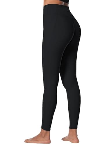 Sunzel Sunzfly High Waist Yoga Pants with Pockets, Workout Leggings for Women Tummy Control, No Front Seam Yoga Leggings 26" Black Medium - Image 4