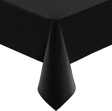 Utopia Kitchen 1 Pack 6 Foot Rectangle Table Cloth [90x132 Inches, Black] Stain and Wrinkle Resistant Tablecloth Washable Polyester Cover for Dining, Buffet Parties, Picnic and Weddings - Image 1
