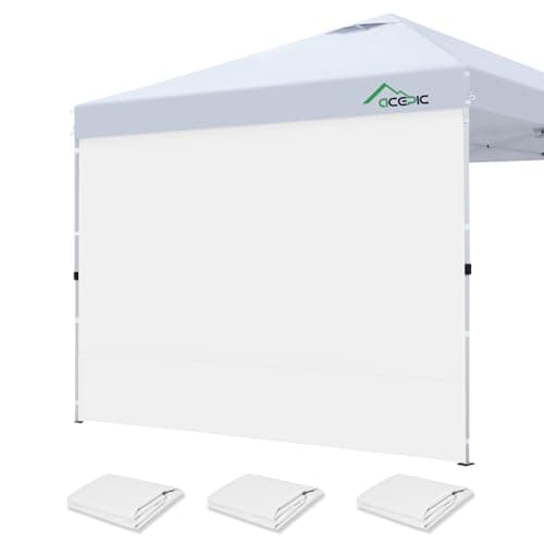Acepic Instant Canopy Tent Sidewalls for 12x12 Pop Up Canopy 210D Waterproof, 3 Piece Sidewalls, White(3PCS Sidewall Only, Canopy Tent NOT Included) - Image 1
