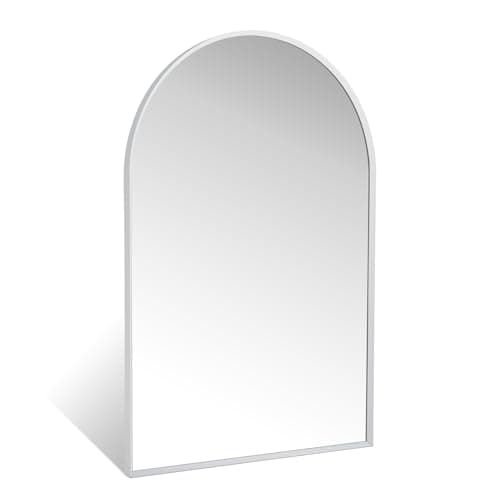 Minuover 24" x 36" Silver Arched Mirror, Modern Aluminum Alloy Metal Frame, Arch Bathroom Vanity and Wall Decor Mirror for Bathroom, Living Room, Bedroom, Entryway - Image 1