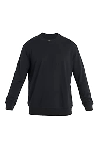 Icebreaker Merino Wool Shifter Sweatshirts for Men - Long Sleeve Crewneck Sweater - Wool and Lyocell Blend Casual Pullover, Black II, Medium - Image 1