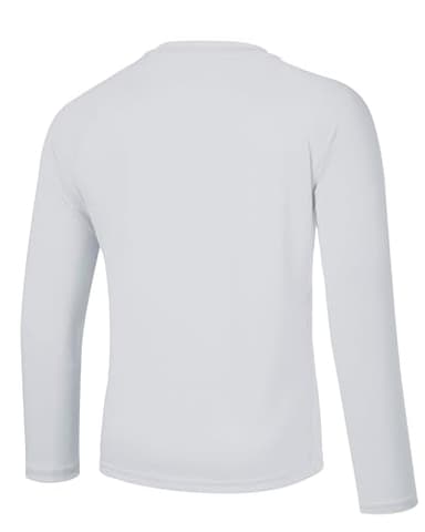 Willit Boy's UPF 50+ Sun Protection Shirt Long Sleeve Rash Guard Swim Shirts Youth SPF Fishing Quick Dry Shirt White M - Image 3