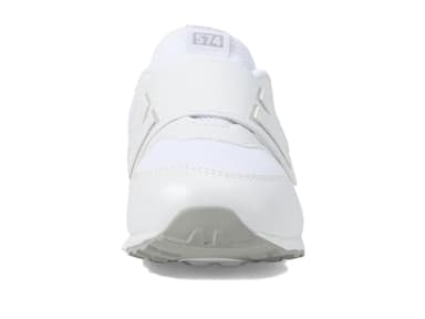 New Balance Kid's 574 V1 Evolved New-B Hook & Loop Sneaker, White/Silver Metalic, 2 XW Infant - Image 6