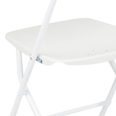 Flash Furniture Hercules Set of 10 Indoor/Outdoor Heavy-Duty Plastic Folding Chairs, Foldable Commercial Stacking Chairs with 650-lb. Static Weight Capacity, White - Image 16