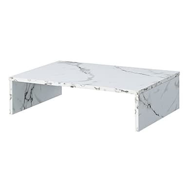 Convenience Concepts Designs2Go Small TV Riser 23.75", for TVs up to 26" - Contemporary TV or Computer Riser for Living Room, Modern Office, Den, White Faux Marble - Image 1