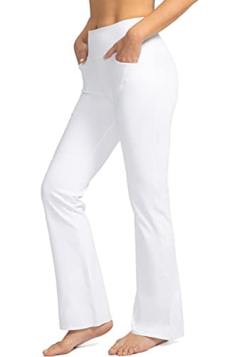 G Gradual Women's Pants with 4 Pockets High Waist Work Pants Bootcut Yoga Pants for Women (White, Medium) - Image 1