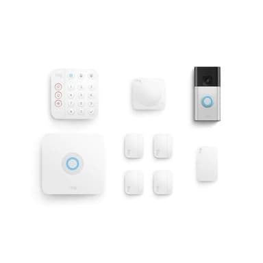 Battery Doorbell (Satin Nickel) with Alarm 8-piece (White) - Image 1