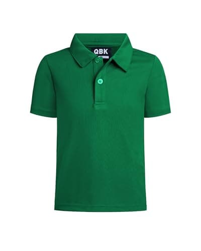 QBK Toddler to Youth Boys' Performance Polo Kids Collared Golf Shirt School Uniform (Kelly Green 2T) - Image 1