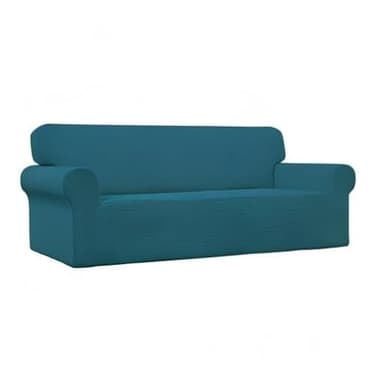 Easy-Going Stretch Oversized Sofa Slipcover 1-Piece Sofa Cover Furniture Protector Couch Soft with Elastic Bottom for Kids, Polyester Spandex Jacquard Fabric Small Checks Peacock Blue - Image 9