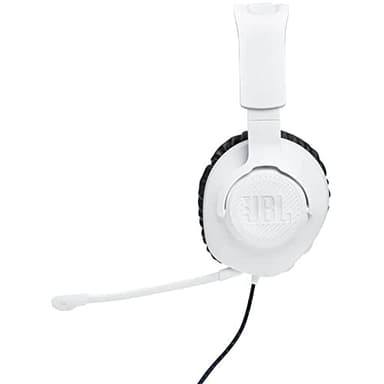 JBL Quantum 100P - Wired Over-Ear Gaming Headset with a Detachable mic, QuantumSOUND Signature, Memory Foam Comfort, Compatible with Windows Sonic Surround Sound (White) - Image 4