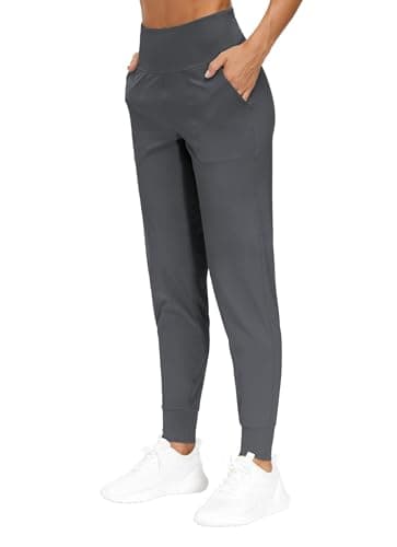 THE GYM PEOPLE Women's Joggers Pants Lightweight Athletic Leggings Tapered Lounge Pants for Workout, Yoga, Running Dark Grey - Image 1