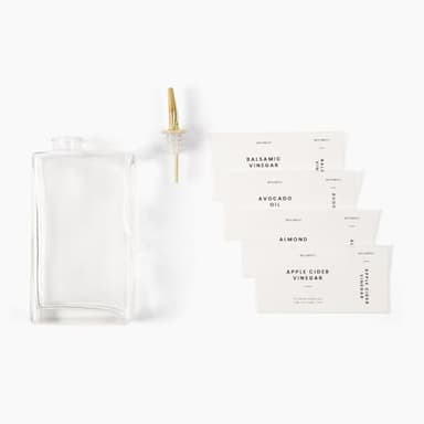 Molimoli Olive Oil Dispenser Bottle for Kitchen, Automatic Pourer, Glass Thin Bottle Dispenser for Kitchen, Olive Oil Cruet, | Set of 2 - Gold - Image 9