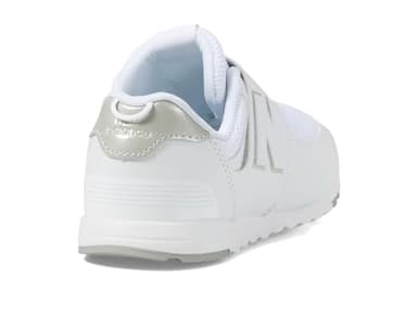 New Balance Kid's 574 V1 Evolved New-B Hook & Loop Sneaker, White/Silver Metalic, 2 XW Infant - Image 5