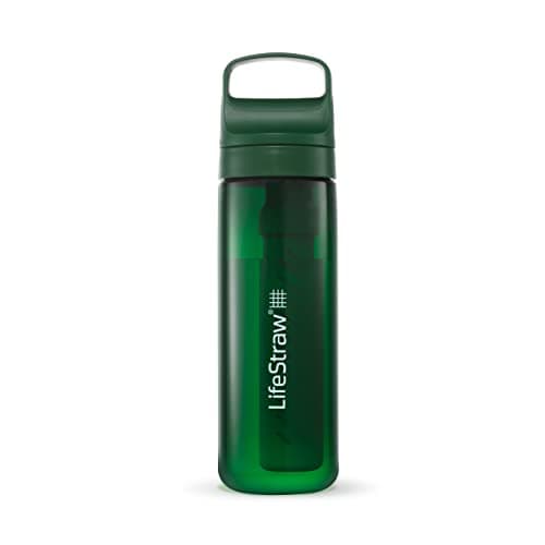 LifeStraw Go Series – BPA-Free Water Filter Bottle for Travel and Everyday use removes Bacteria, parasites and microplastics, Improves Taste, 22oz Terrace Green - Image 1