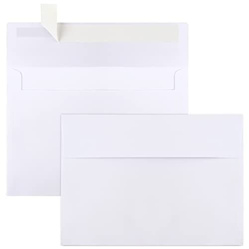 50 Packs 5x7 Envelopes, White A7 5x7 Envelopes for Invitations, Printable, Self Seal for Weddings, Photos, Postcards, Greeting Cards, Mailing - Image 1