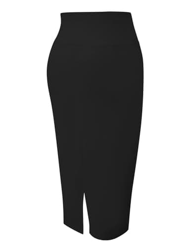 Tapata Women's Office Work Pencil Skirt Stretch High Waist Below Knee Bodycon for Business Casual, Black, Medium - Image 2